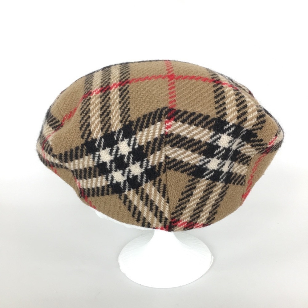 Vintage Burberry London Messenger Boy Nova Check Flat Hat Cabbie Hat Wool - Picture 5 of 10